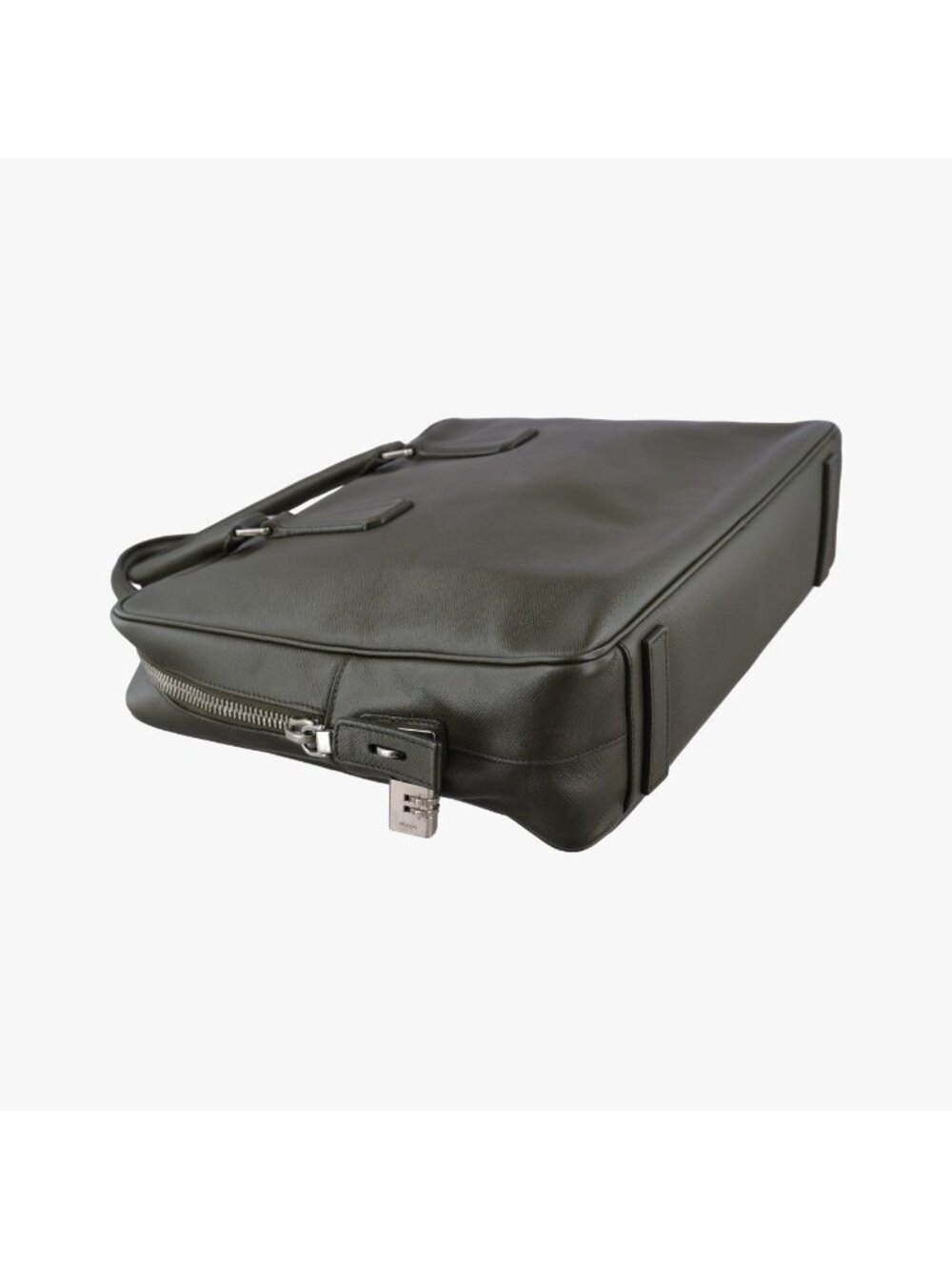 Prada Business Briefcase Green Saffiano Leather 31 - Picture 5 of 15